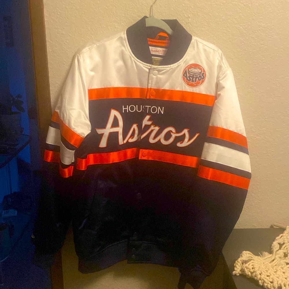 Mitchell & Ness Astros Superscript Satin Jacket